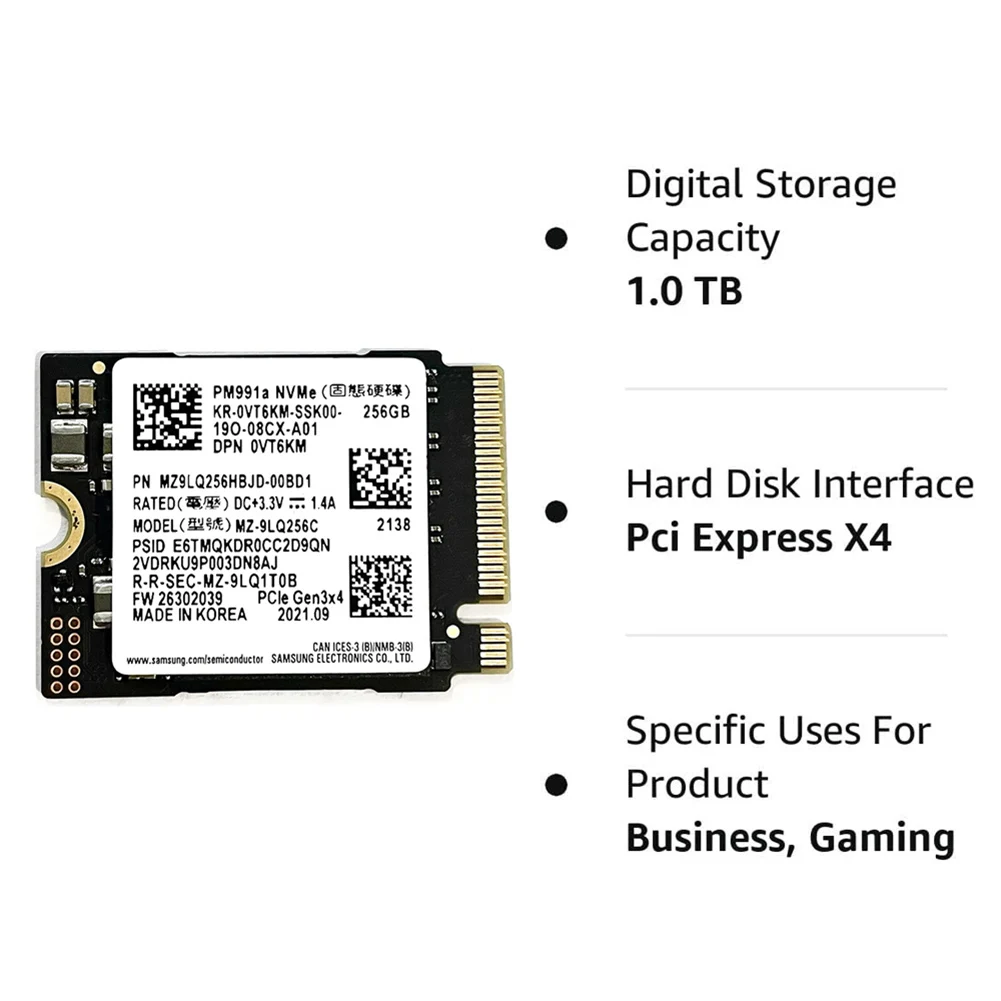 ATP-PM991A용 1TB M.2 2230 30mm NVMe PCIe SSD/Pro ///노트북용