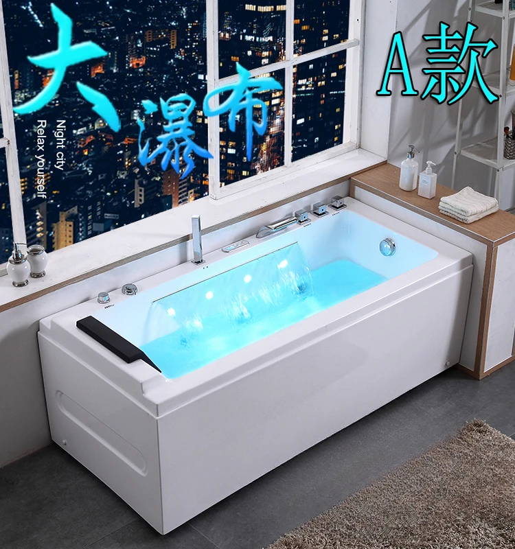 Surf massage household adult small unit independent acrylic bathtub with constant temperature heating