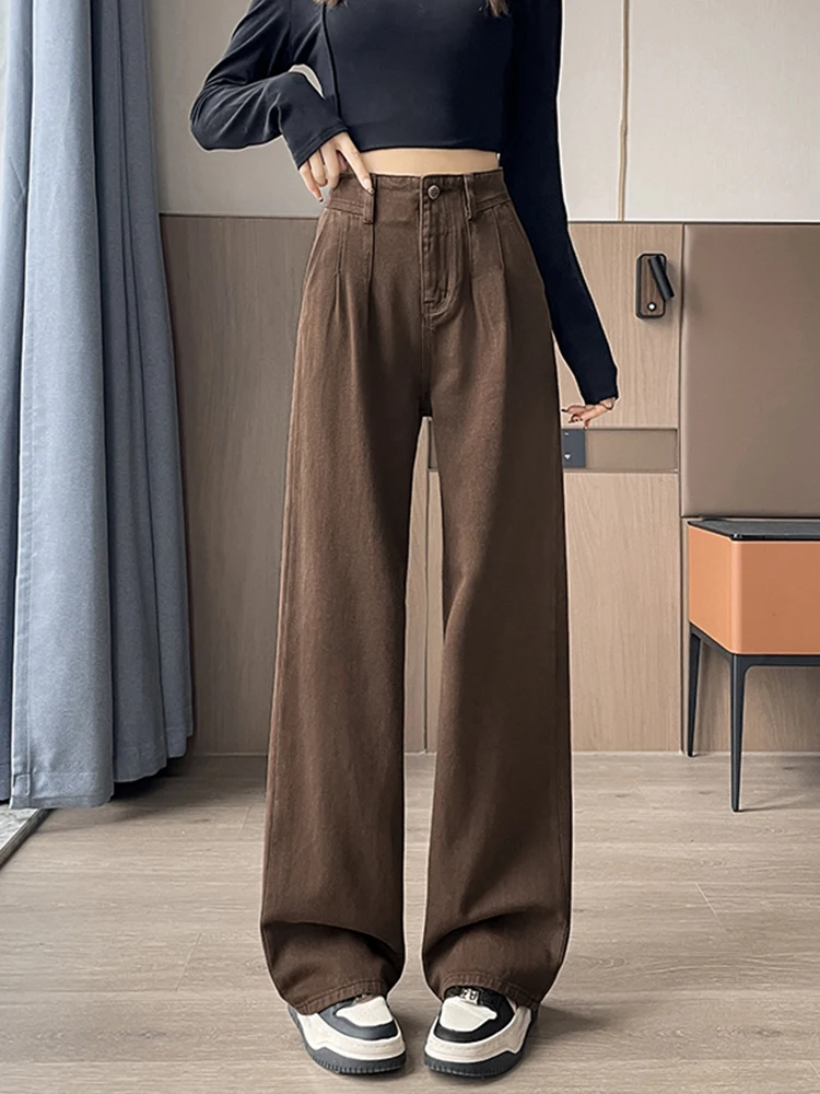 

High Waist Slimming Denim Jeans Women's Spring Faion 2026 Early Spring New Small Size Versatile Loose Straight Leg Pants