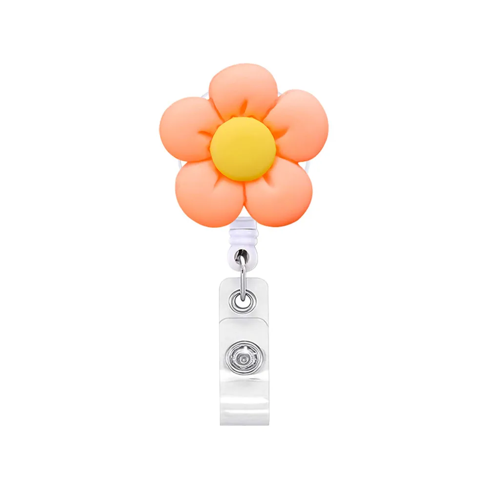 Nieuwe Bloem Intrekbare Verpleegster Borst Badge Haspel Clip Houder Studenten Arts Werk Id Kaart Houder Sleutelhanger Accessoires Sieraden Geschenken