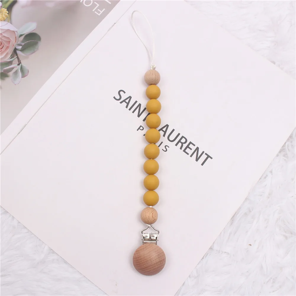 INS Pacifier Chain Food Grade Silicone Pacifier Pendant Gum Anti Drop Chain Baby Grinding Toy Bebe Pacifier Clips Baby Toys
