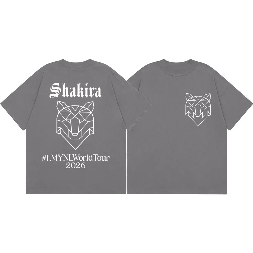 Sängerin Shakira World Tour 2026 T-Shirt mit doppelseitigem Aufdruck, hochwertiges, modisches Kurzarm-T-Shirt für Männer und Frauen, übergroße T-Shirts – Detail 4