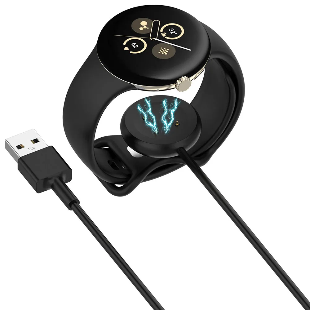 USB Fast Charging Cable for Google Pixel Watch 3 45mm 41mm/2 Magnetic Charger Dock Stand for Fitbit Ace LTE/Versa 4 3/Sence 2 1