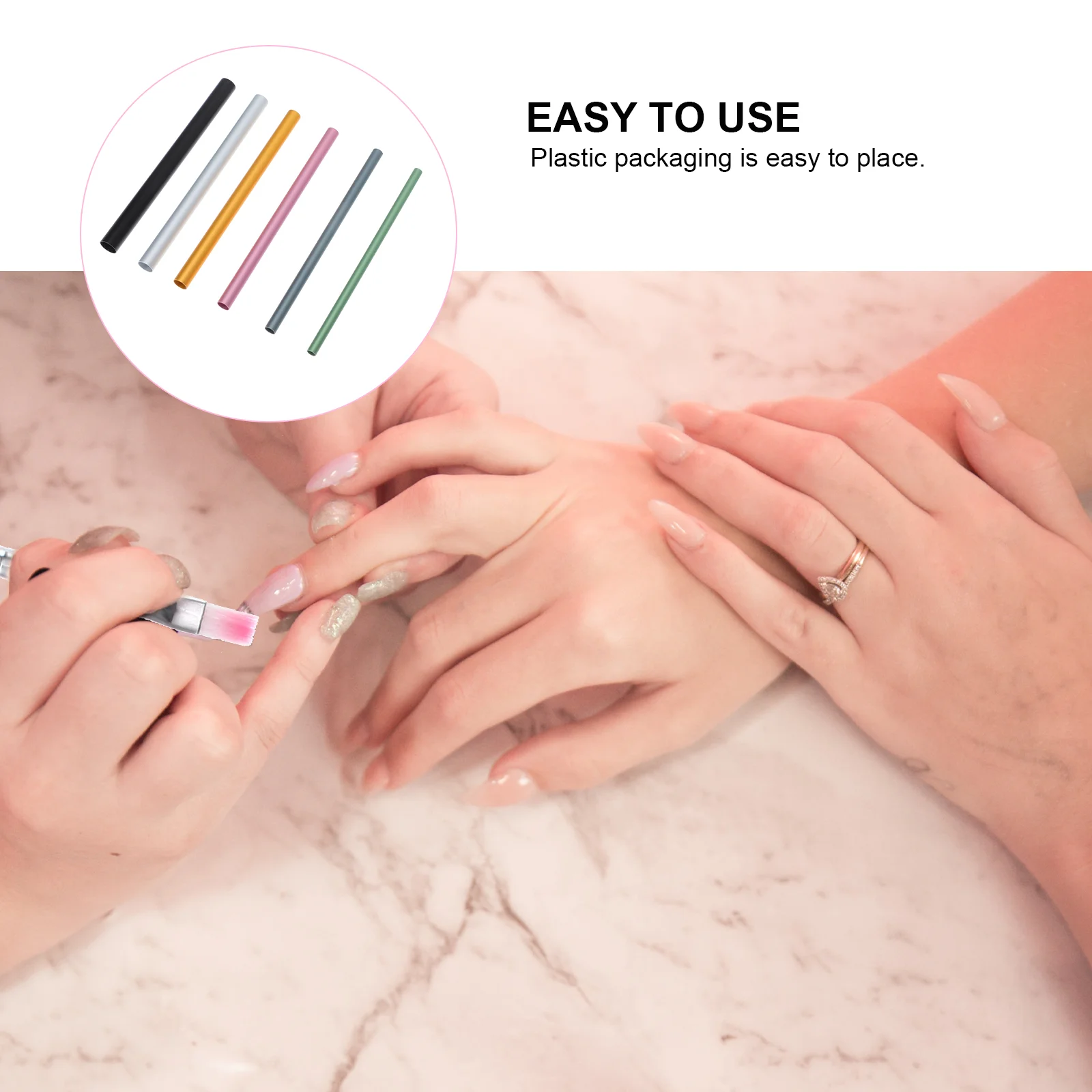 12 Pcs 네일 쉐이핑 막대 금속 튜브 키트 전문 홈 살롱 사용 아름다운 특수 손톱 만들기 도구 선물 세트