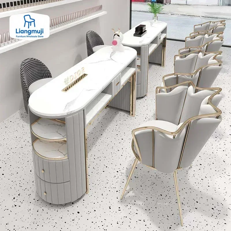 

Professional Manicure Table Salon Nail Tables Desk Beauty Equipment Dust Collector Mobilier Onglerie Professionnelle Furniture