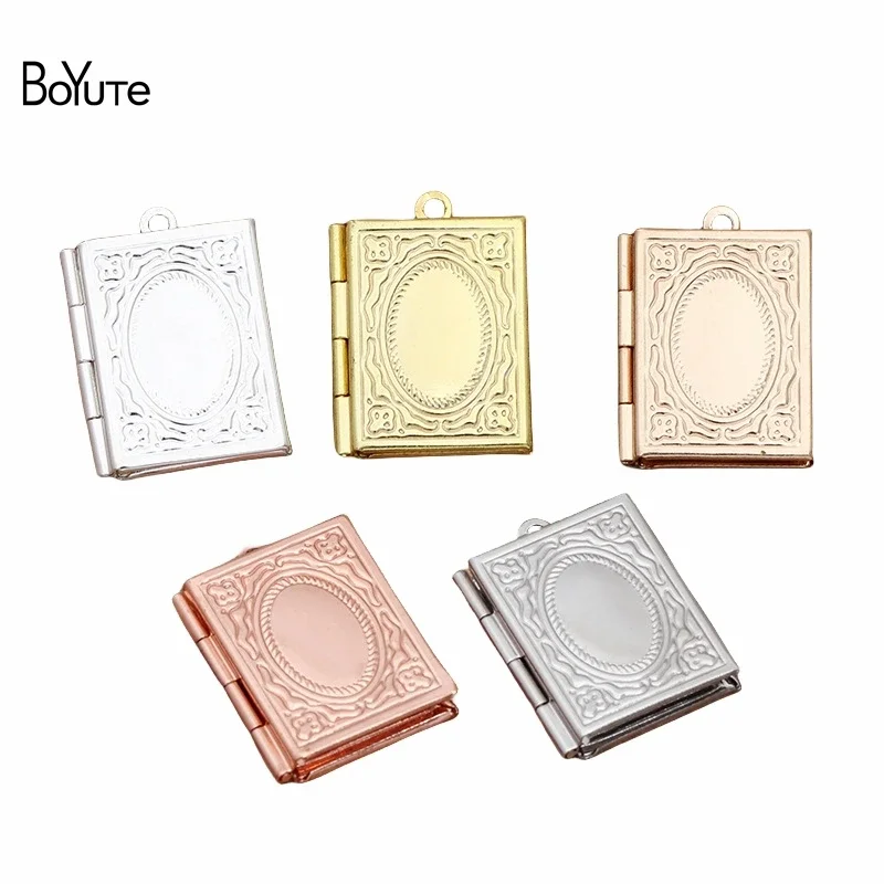 BoYuTe (10 Pieces/Lot) 19*26MM Rectangle Photo Locket Book Locket Pendant Floating Locket Charms