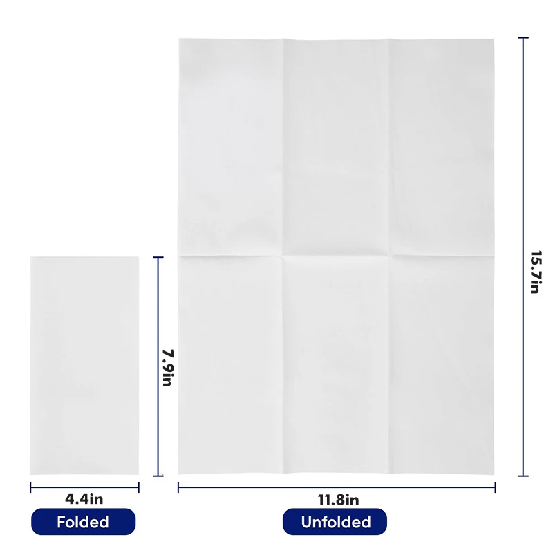 50Pcs Linen-Feel White Guest Towels, Cloth-Like Paper Hand Napkins, Disposable Napkins for Kitchen, Bathroom, Weddings or Events