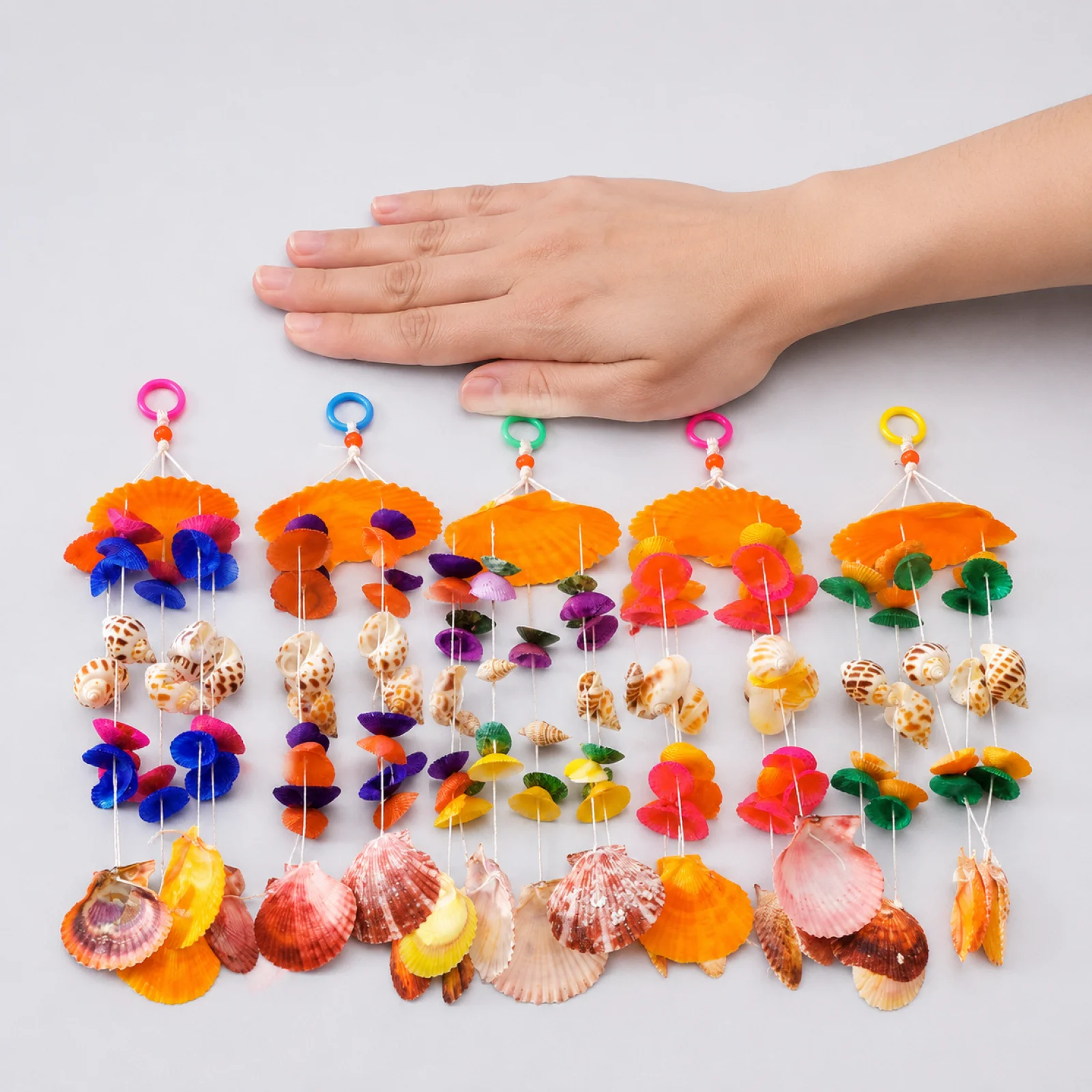 2-6pack Shell Wind Chime for Outdoor, Maritime Sound Chime with Real Shells,