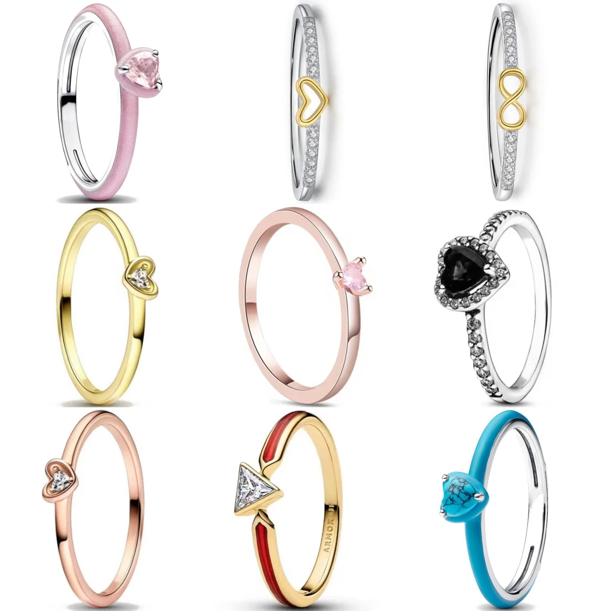 Anillo con circonita negra y rosa para mujer - Moda 2025 💍