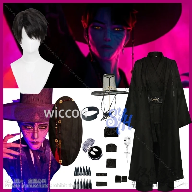 

Аниме фильм демон поющий костюм косплей Jinu Saja Boy Kpop Group корейские стили костюм шляпы черный Y2K готический Хэллоуин по индивидуальному заказу