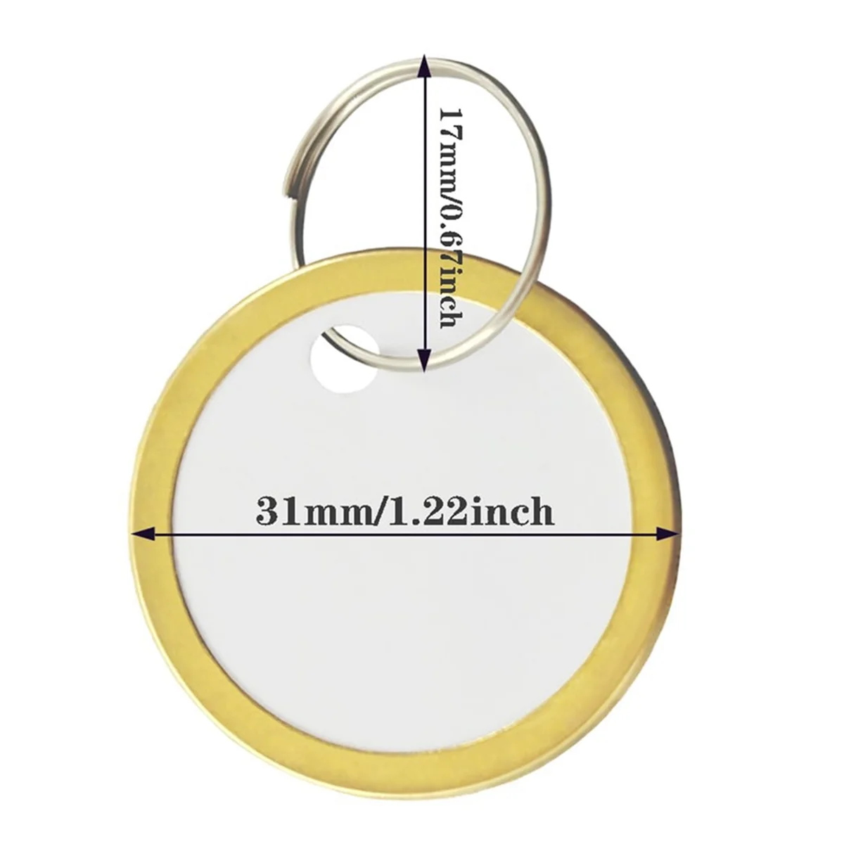 

JUF-180PCS Metal Rim Tags Key Tags Round Paper Tags with Metal Rings for Car Keys and Door Keys, White &