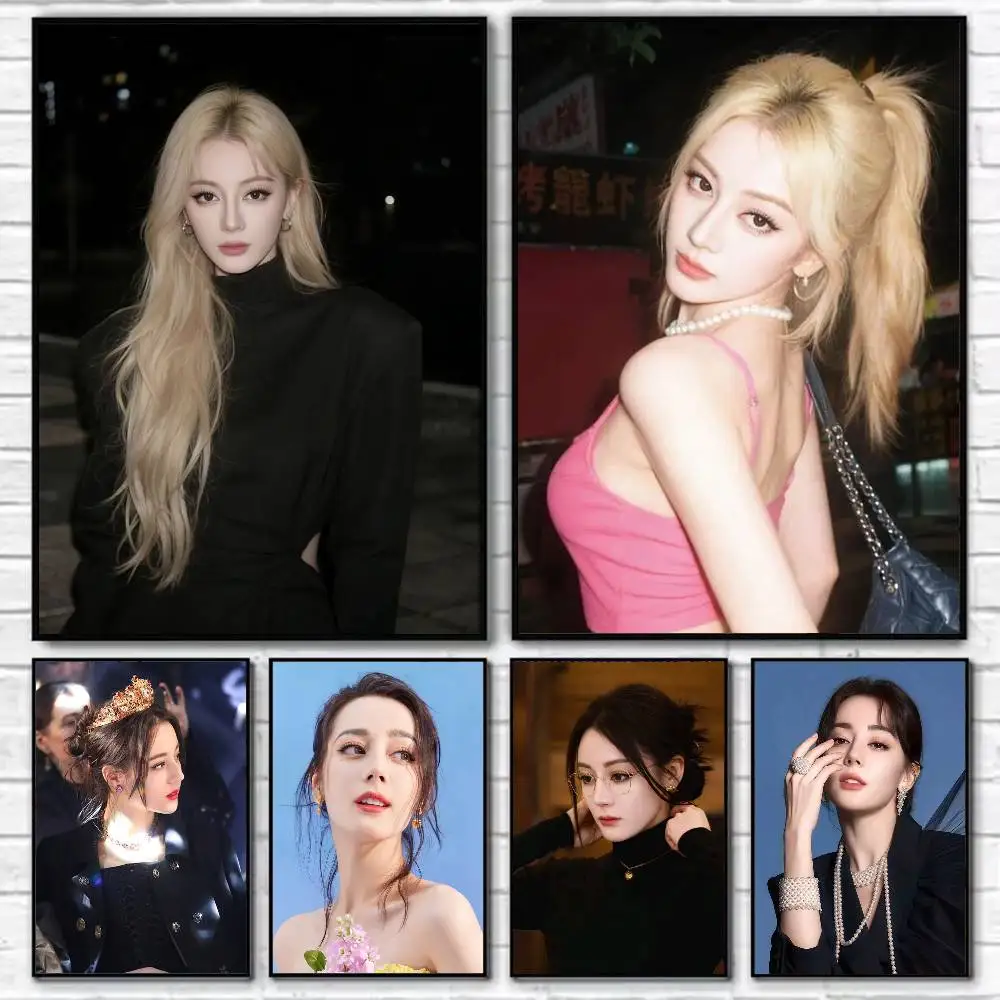 

Dilireba Poster Self-adhesive Art Waterproof Paper Sticker Coffee House Bar Room Wall Decor