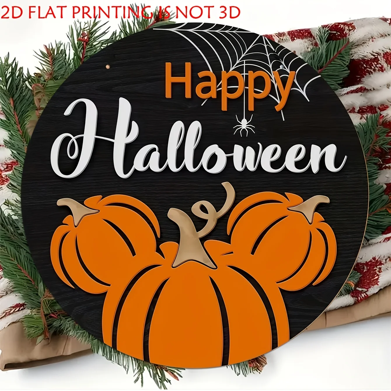 2D Flat Wooden Decorative Signs And Plaques, 1pc Pack, Halloween Pumpkin Wall Sign, Happy Halloween Welcome Sign, Suitable for C