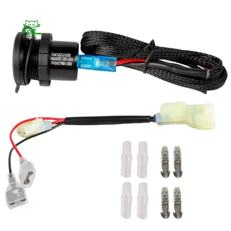 A22E-Motorcycle USB QC3.0 Dual USB Socket 12V-24V For Honda NX500 NX400 CB500X CB400X 2021-2025