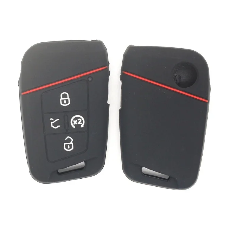 For Volkswagen VW Golf 7 Polo MK7 2018 Atlas Tiguan Magotan Skoda A7 Fob Remote Silicon Case Cover 4 Button Smart Key Holder