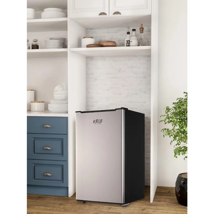 3.0 Cu.ft Upright Freezer Compact Mini Freezer with Removable Shelves Ideal for Bedroom Office Kitchen Dorm Storage Solution Si