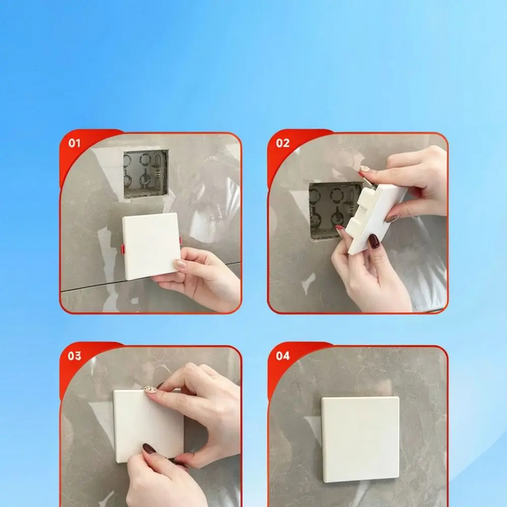 For For XuanYun 86 Type Junction Box Cover Spring Buckle Blank Plate Home Outlet Faceplate Cable Hole Decoration Shield