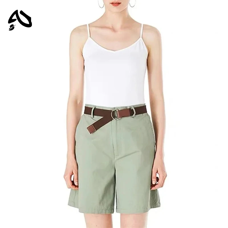 Original Summer Women's Vest 94% Cotton Solid Color Casual Elastic Fitness Adjustable Shoulder Strap Sexy Slim Fit Top Vest