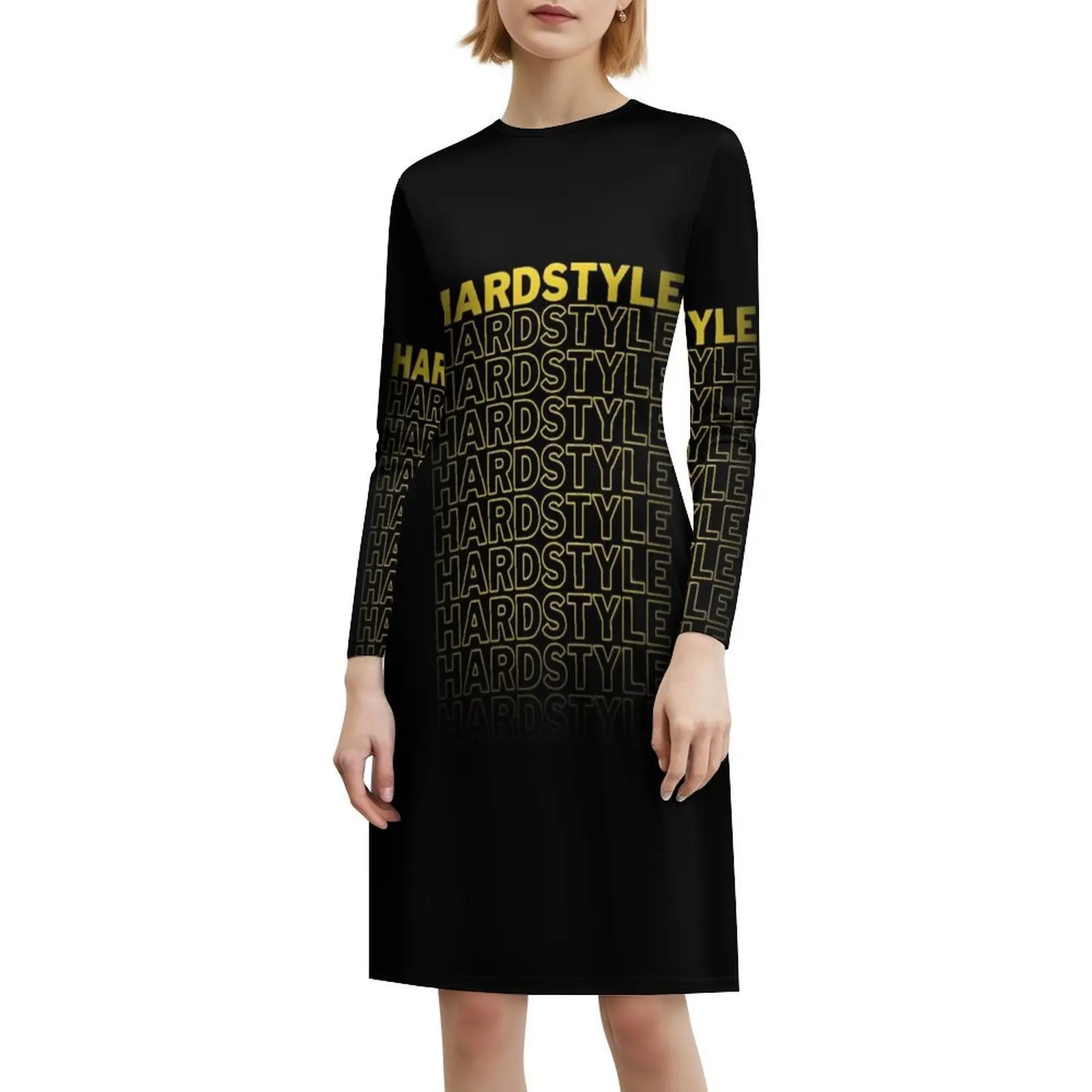 فستان حفلات أنيق للنساء من Hardstyle فستان على شكل حرف a مع خيارات قصيرة/طويلة/بدون أكمام موسيقى Hardstyle Dj Edm Rave Dubstep #6