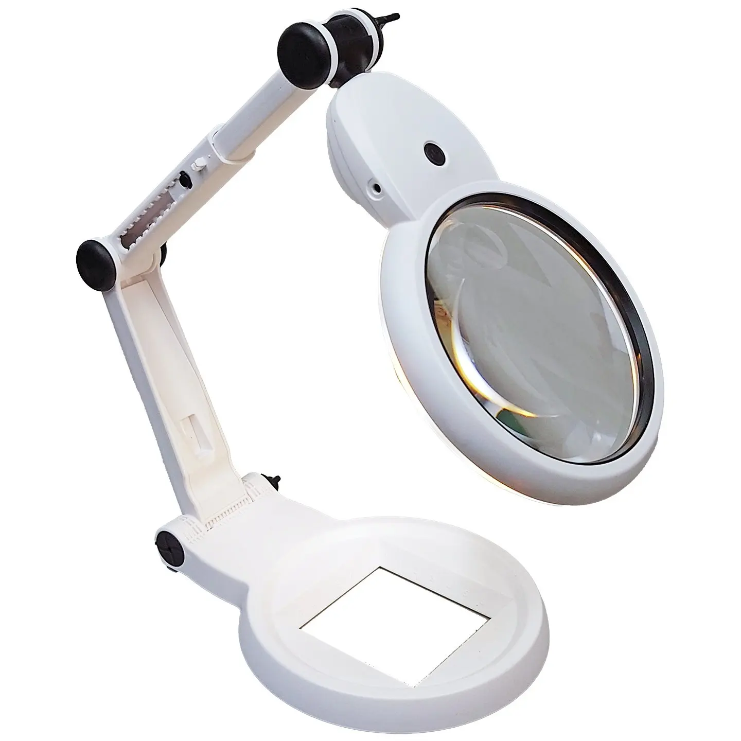HD Foldable Magnifying Glass with Lamp, Handheld & Desktop Magnifier for Reading, Electronic Repair, Soldering Work