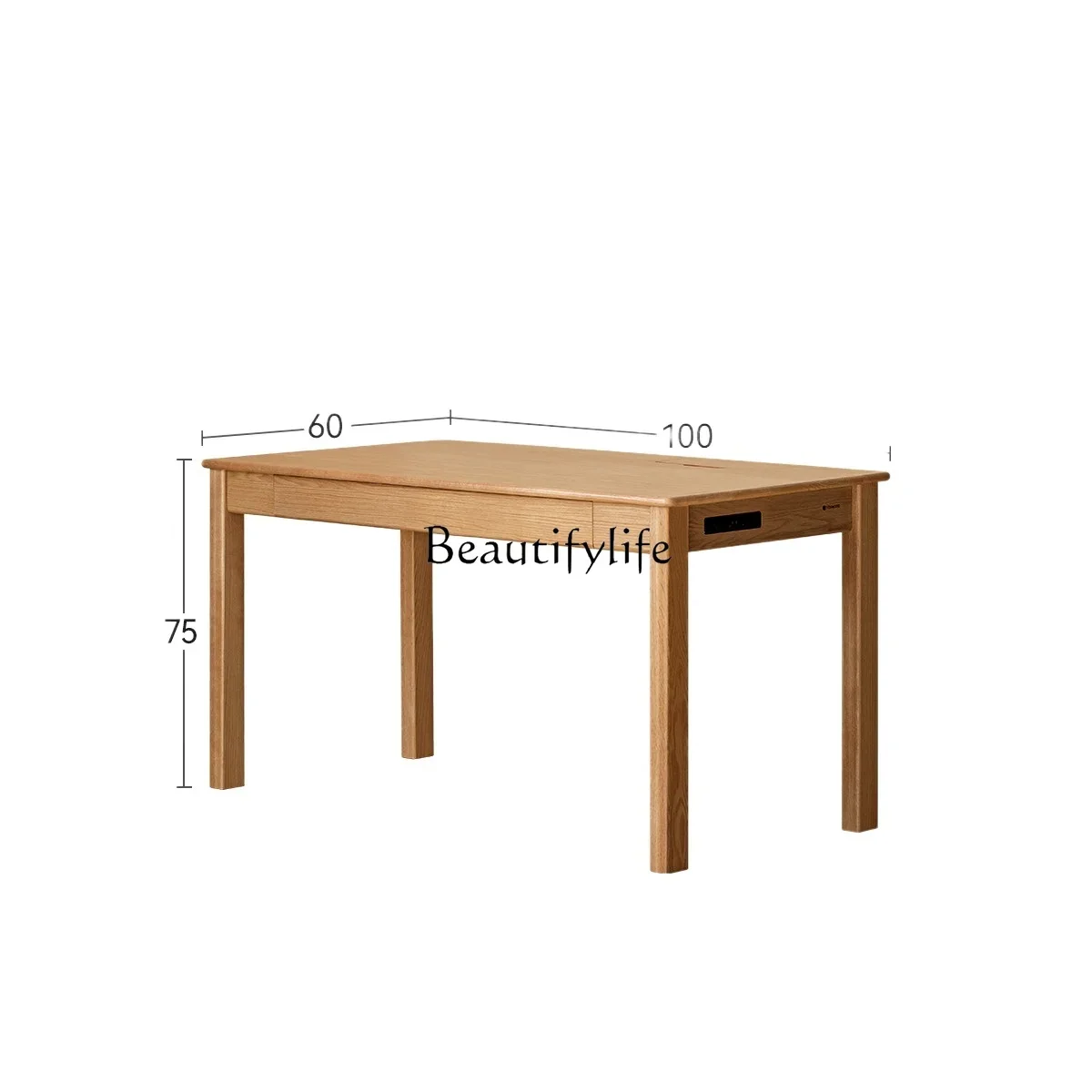 

yj15 Solid Wood Desk Home Study Simple Modern Oak Office Desk