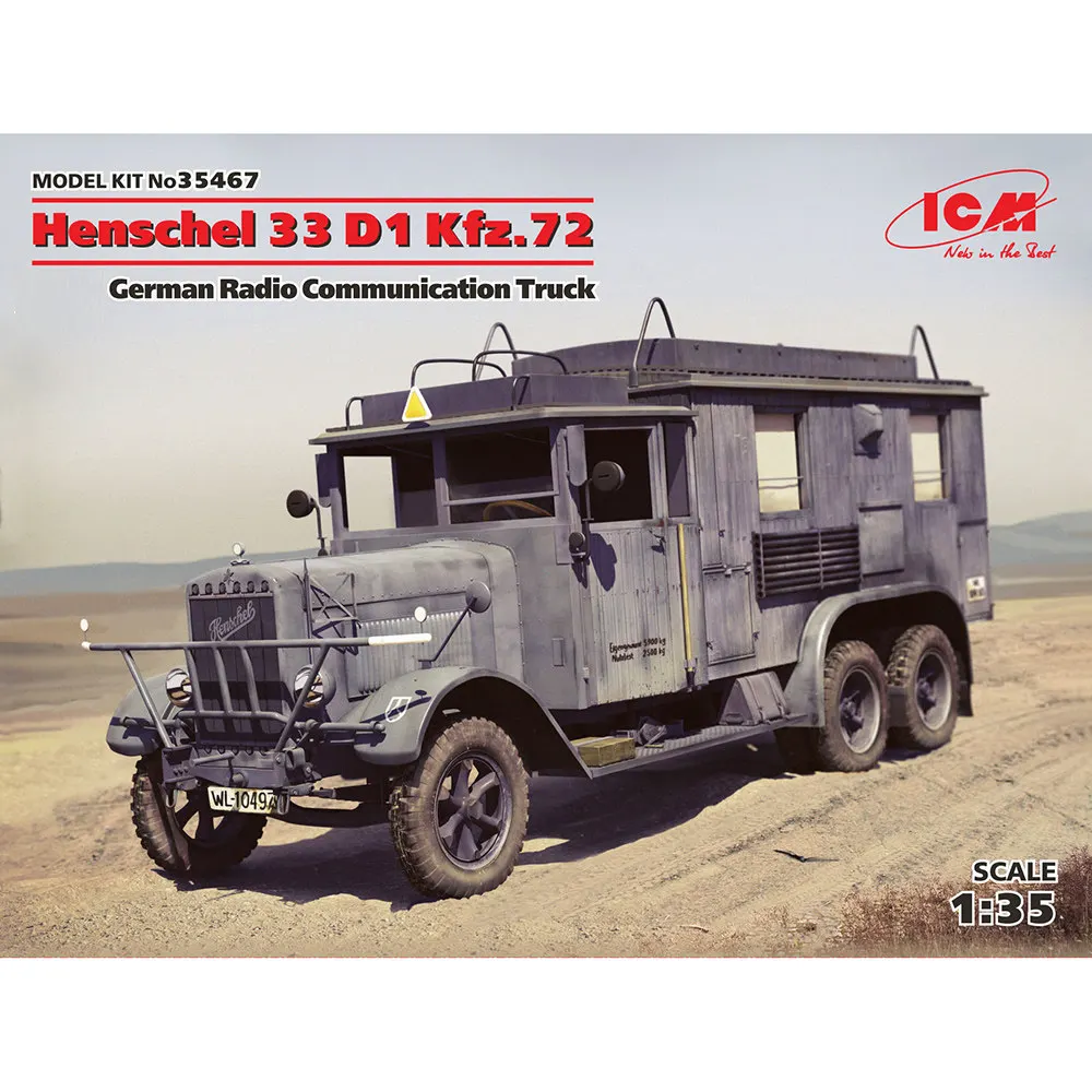 icm-plastic-assembled-model-kit-35467-henschel-33-d1-kfz72-radio-cart-1-35