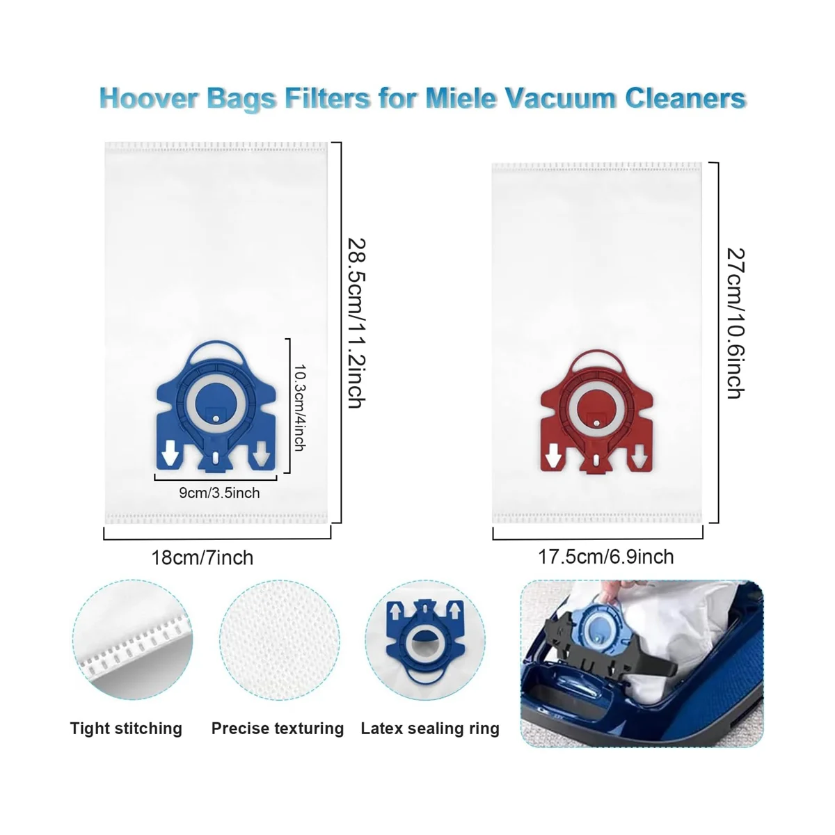 Accessory Set for Vacuum Cleaner S8340, Compact C1/C2, Complete C2/C3, 3 -HA 50 HEPA Filters,Vacuum Cleaner Bags