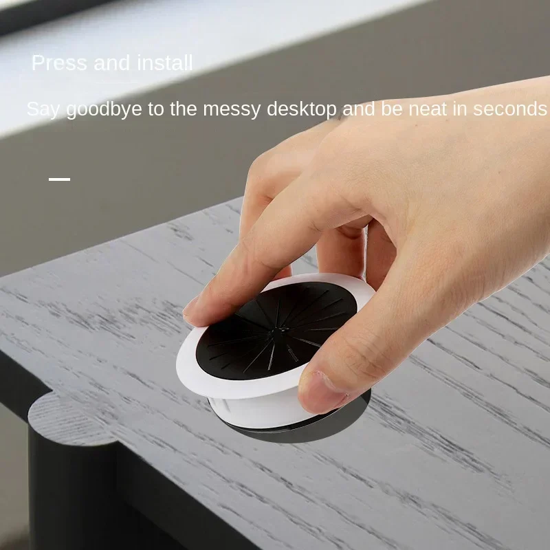 مكتب سلك ثقب غطاء قاعدة الكمبيوتر جروميت الجدول كابل منفذ ميناء سطح خط صندوق الأثاث الأجهزة غطاء ثقب الكابل البلاستيكي