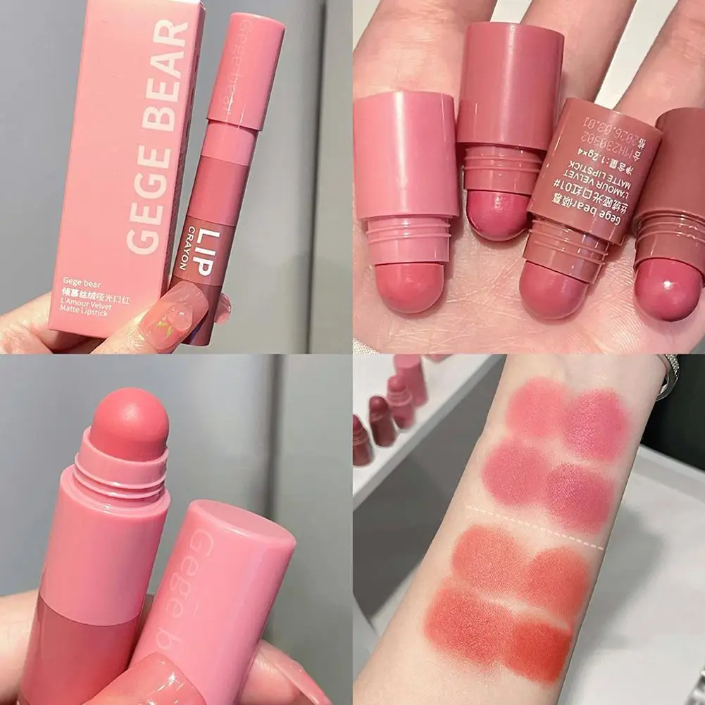 4 In 1 Veelkleurige Nude Fluwelen Matte Krijt Lippenstift Sexy Cup Make-Up Potlood Rode Pen Lippenstift Tint Cosmetische Antiaanbaklaag L Z1m1