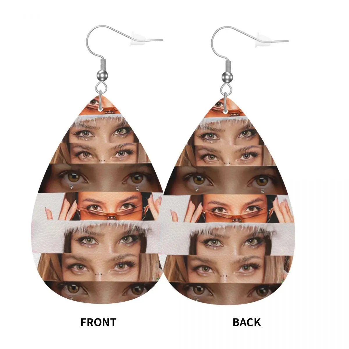 مخصص E-Emilia Mernes استرخى إسقاط أقراط أقراط جلدية للنساء موضة Mp3 المغني المشارك لعيد الحب #3