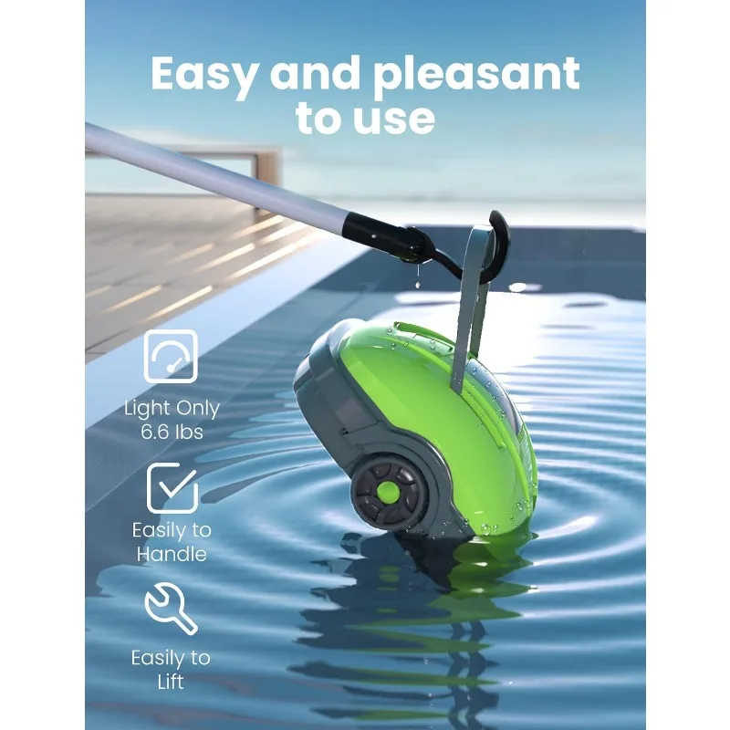 WYBOT Cordless Robotic Pool Cleaner, Automatic Pool Vacuum, Powerful Suction, Dual-Motor (Green)