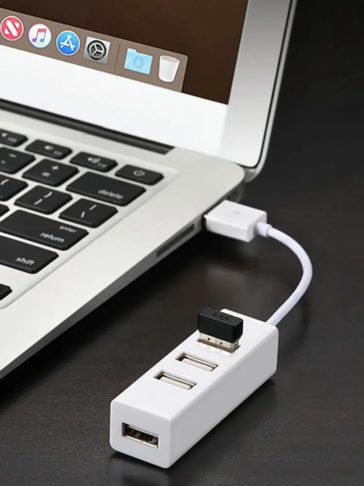 Mini hub USB 2.0 avec adaptateur secteur, extenseur multiple, répartiteur USB 2.0, 4 ports, accessoires informatiques, 2.0