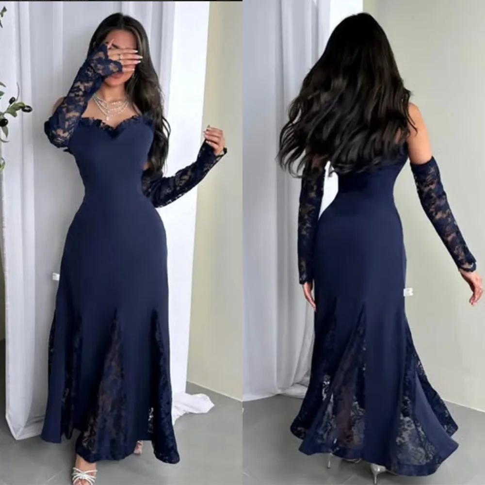 

High Quality Customized Ankle Length Backless Zipper Sweetheart Women Lace فساتين سهرة فخمة 2025 Kleider Damen Elegant فستان