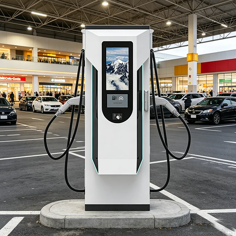NACS SAE J3400 EV Charger, 200kW DC Fast Charging Station IP55 Waterproof for Outdoor Parking