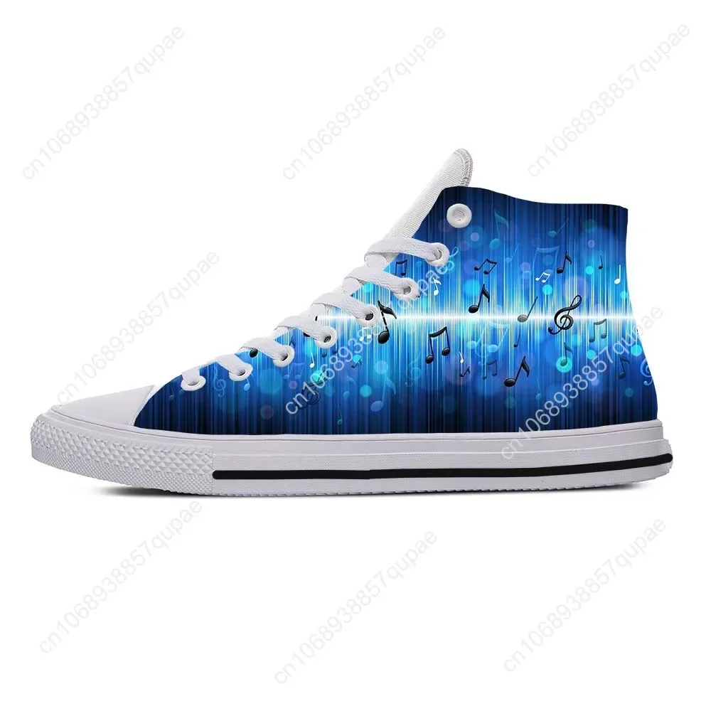 Music Musical Note Symbol Pattern Rock Fashion Casual Cloth Shoes High Top Comfortable Breathable 3D Print Men Women Sneakers - view 4