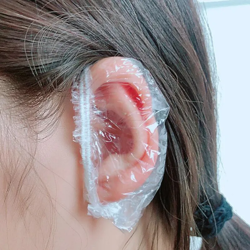 50/100/200Pcs Disposable Ear Cover Waterproof Ear Protector Hair Dyeing Bath Shower Earmuffs Caps Hairdressers Barber Accessory