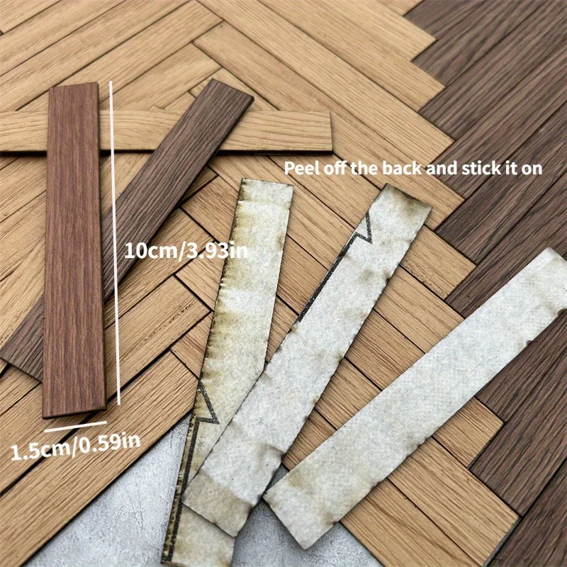 40pcs DIY Model House Floor Tiles - Self-Adhesive Peel & Stick Miniature Flooring for Craft Projects