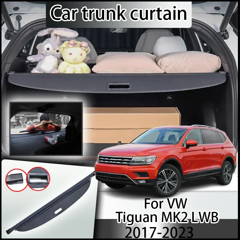 

Car Trunk Cover Curtain For Volkswagen VW Tiguan 2023 Accessories MK2 LWB 2022-2017 Rear Boot Curtain Tail Box Storage Partition