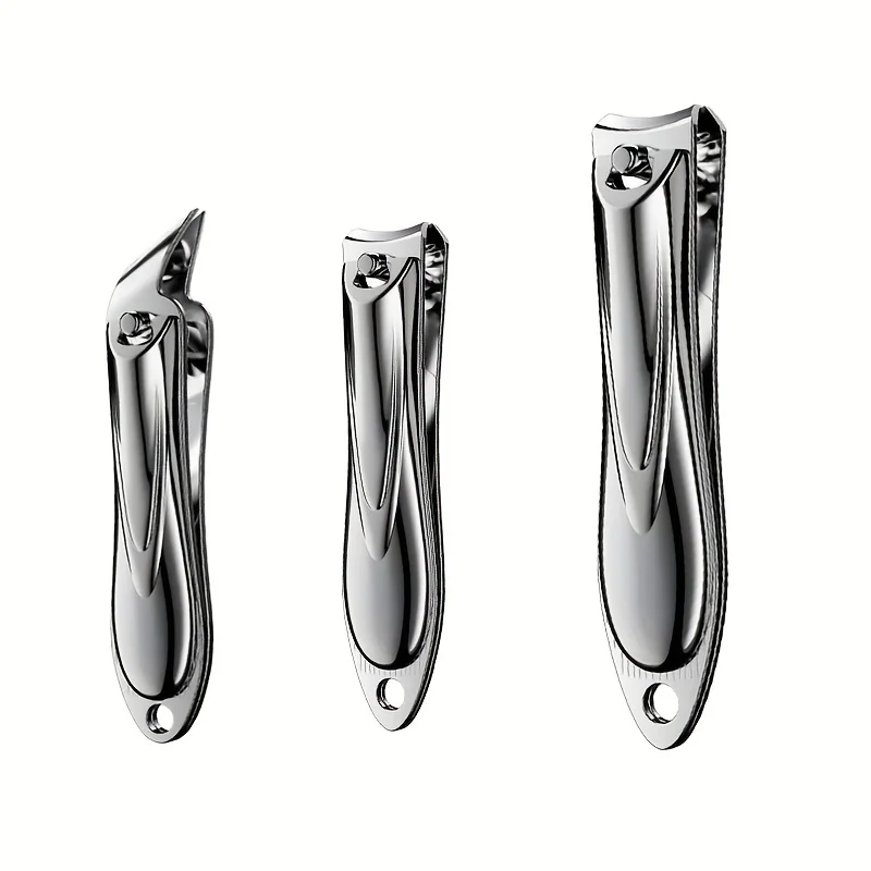 3pcs Heavy-Duty Stainless Steel Nail Clippers with Nano Glass File - Professional-Grade for Thick Nails & Ingrown Toenails Gifts