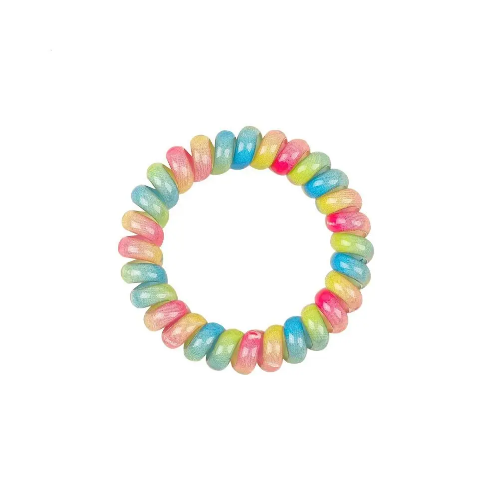 Hair Tie Stretch Spiral Cord Hair Ring Hair Rope Multicolor Elastic Hair Tie Elastic Scrunchies Multicolor Telephone Wire Daily