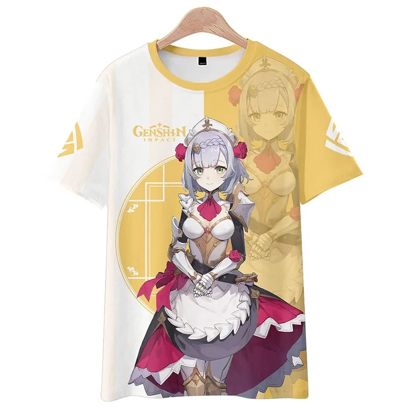 Genshin Impact Noelle Cosplay Tops T Shirt Shorts Pants Costume Kimono Shirt Haori Cool Streetwear Sportwear