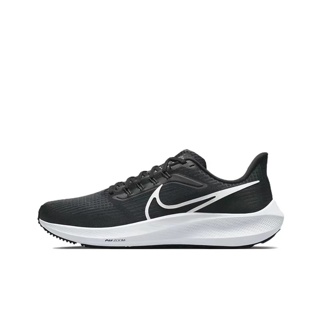 Nike Air Zoom Pegasus 39 Marathon Low cut Casual Running Shoes for Men, Black and White