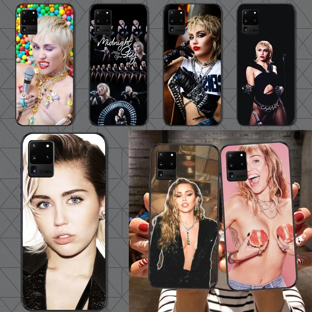 Cool Miley Cyrus Mobile Cell Phone Case for Samsung A91 A81 A73 A72 A71 A30S A20 A12 A13 A52 A53 4G 5G Black Phone Cover Funda