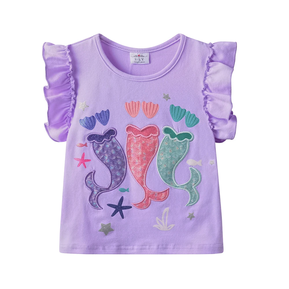 DXTON 2-teiliges Mädchen-Bekleidungsset, gerüschtes ärmelloses Kinder-Top + Netzrock, Sommer-Baumwoll-Kinderanzüge, Urlaubs-Outfits für Mädchen im Freien – Detail 5