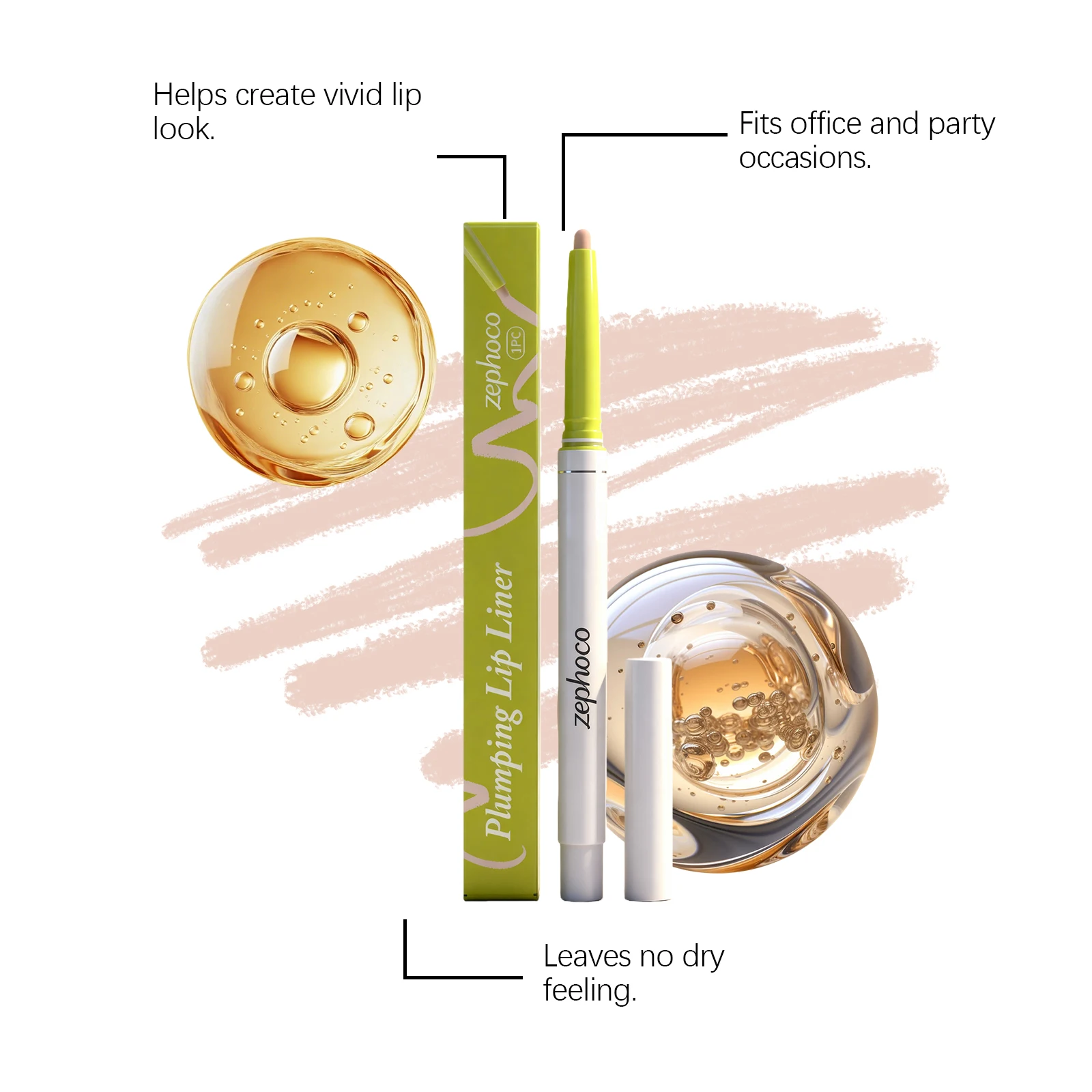 Invisible Extreme Plumping Lip Liner Hard-Hitting Active Ingredients 8 Hours Extreme Plumping Gloss Up Safe Tingling Sensation