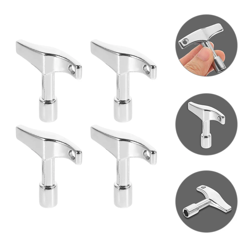

4Pcs Drum Tuning Keys Zinc Alloy Drum Key Set for Snare Bass Drums Wear Resistant Convenient Instrument Adjustment Tool Gift