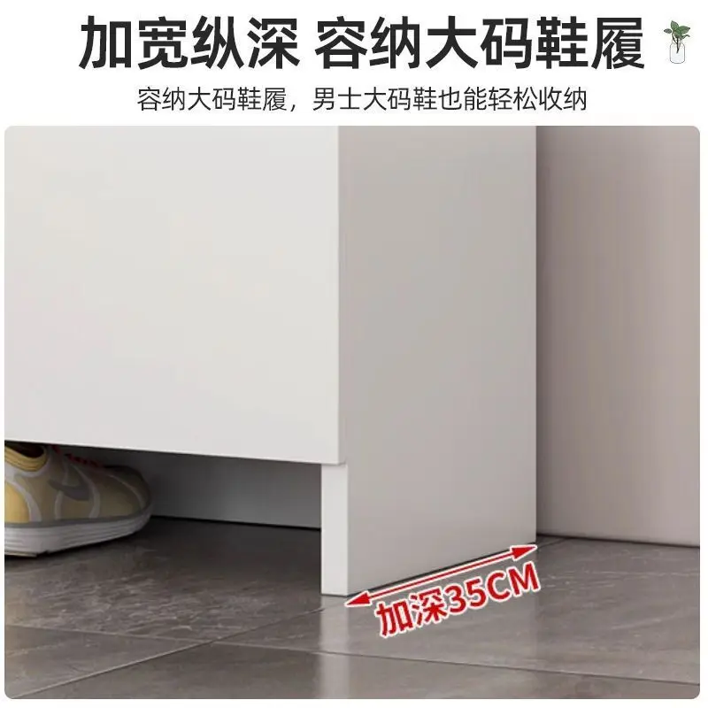 The shoe cabinet is simple, modern artificial board, unpainted, and the entryway entrance shoe cabinet is elevated