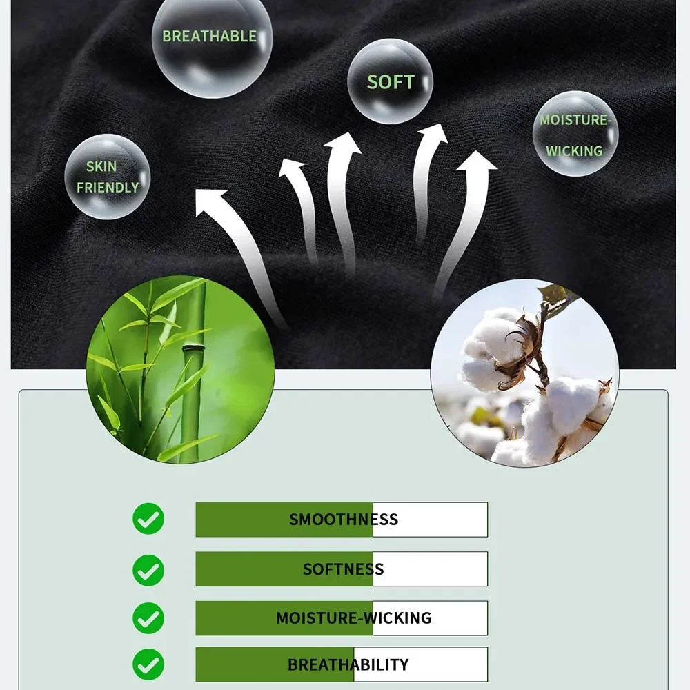 6 قطعة ألياف الخيزران الرجال ملابس داخلية مسطحة بلون بسيط منتصف الخصر الرياضة السروال لينة التنفس عالية الجودة النسيج الكلسون