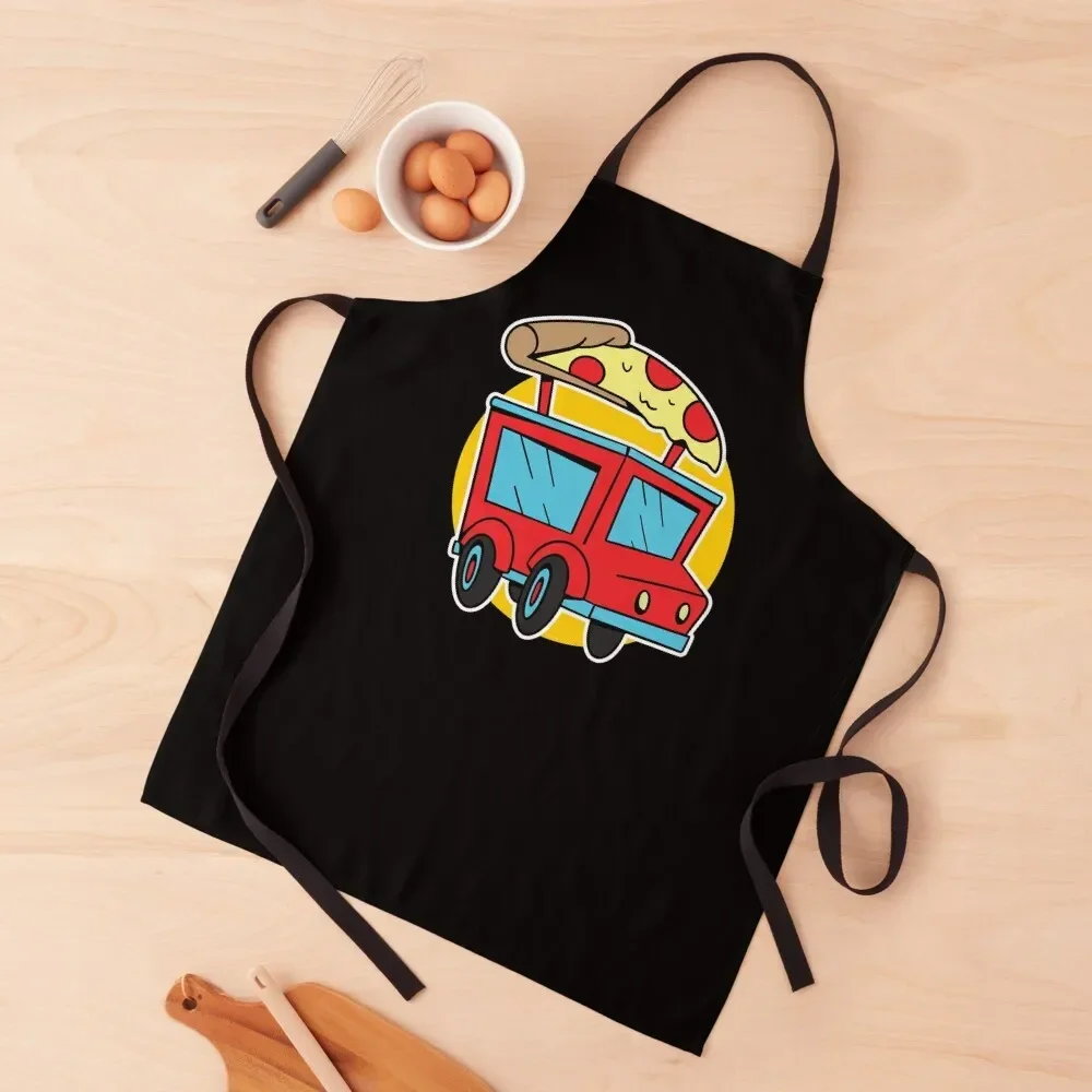 

Pizza Truck Cartoon Apron For Women Kitchen Custom kitchen clothes Apron