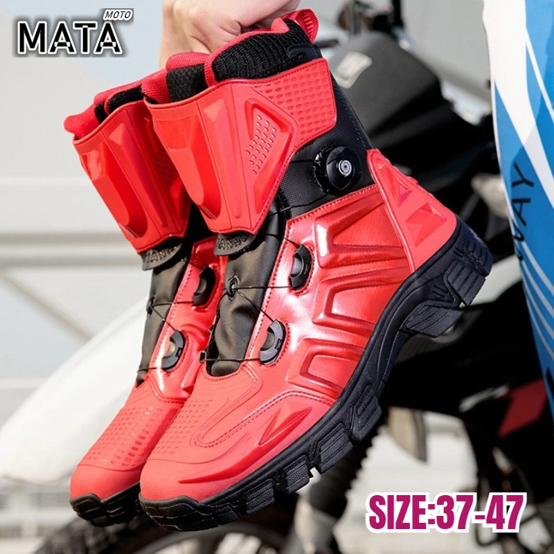 

Men's Motorcycle Boots Outdoor Waterproof TPU Protective Moto Shoes Anti-slip Biker Motocross Riding Boot Botas De Motocicleta